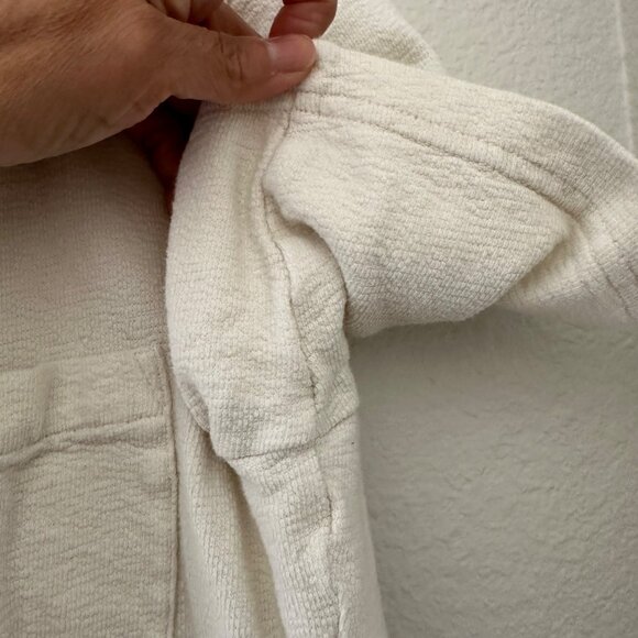 Arket Textured Casual Button Down Shirt Short Sleeve Cotton Ivory Sz XL - Picture 8 of 11